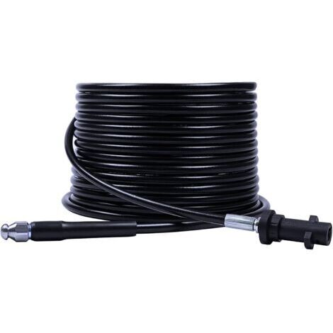 Déboucheur de canalisations pour Nettoyeur Haute Pression Kärcher，Sonde de débouchage pour Kärcher K2 K3 K4 K5 K7 Series，Kärcher Débouche canalisations 220 Bar 10 m Noir
