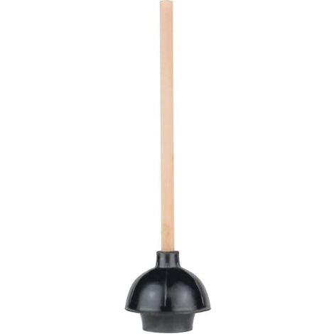 Déboucheur de toilette en caoutchouc, tasse à double force de poussée, robuste, de qualité commerciale avec manche en bois