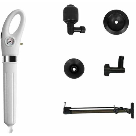 Déboucheur de Toilettes, Déboucheur Canalisation à Air Comprimé, Pompe Haute Pression avec 4 Ventouses et Gonfleur pour Nettoyager Évier, Baignoire, Lavabo, Piscine (Septième génération)