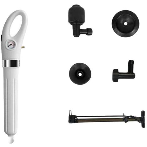 Déboucheur de Toilettes, Déboucheur Canalisation à Air Comprimé, Pompe Haute Pression avec 4 Ventouses et Gonfleur pour Nettoyager Évier, Baignoire, Lavabo, Piscine (Septième génération)