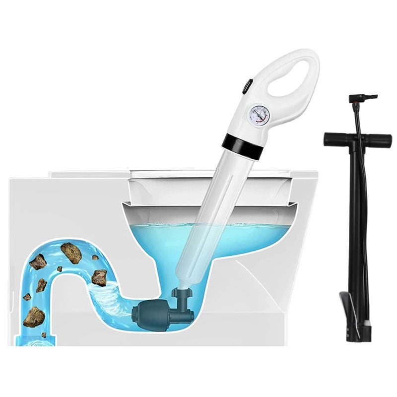 SNQ - Déboucheur de Toilettes, Déboucheur de Canalisation wc à Haute Pression avec Baromètre, Débloqueur de Piston de Toilette, Débouchage pour