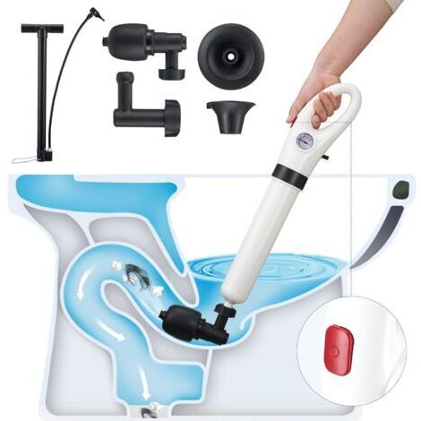 Déboucheur Pneumatique pour Toilette - Piston à Air Haute Pression Ergonomique - Pour Canalisations et Égouts