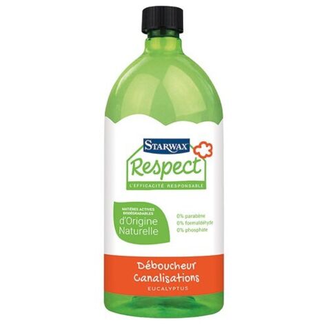 Déboucheur - STARWAX - Respect - 950ml - Enzymes biodégradables - Sans produits nocifs