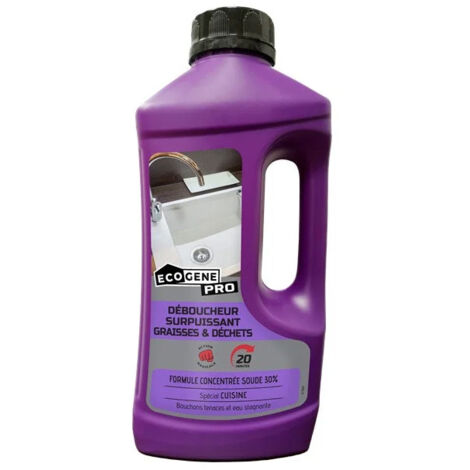 Déboucheur Surpuissant Graisses & Déchets Cuisine Pro 1l - Ecogene