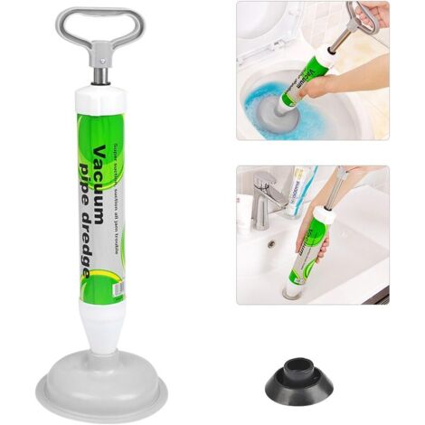 Déboucheur Ventouse Puissant avec 2 Ventouses Poussoir de WC Haute Pression, Puissant Déboucheur de Toilettes Déboucheur Ventouse Puissant Déboucheur WC Air Piston Pompe Haute Pression Déboucheur WC