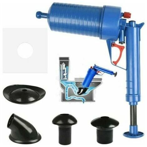 Déboucheurs ventouses Déboucheur Canalisation à air comprimé, Pompe haute pression avec 4 Différentes Ventouses pour Débouche Evier Cuisine Baignoire et Toilette