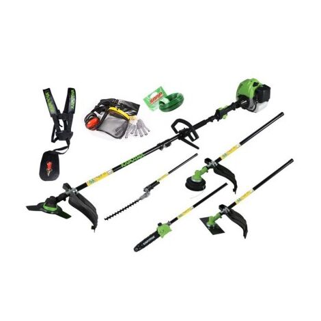 Débroussailleuse thermique 52cc 2 CV – Moteur essence 2 temps – Système anti-vibration – Accessoires interchangeables pour jardinage – Kapotha