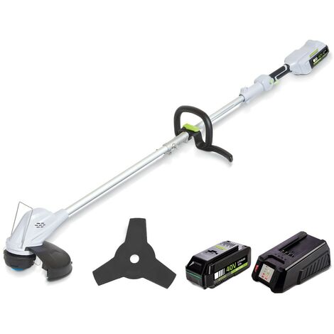 Débroussailleuse sans fil 40V 2en1 + Batterie lithium 40V 2.5 Ah + Chargeur + Bobine fil + Lame 3 dents Outil 2en1 WARRIOR
