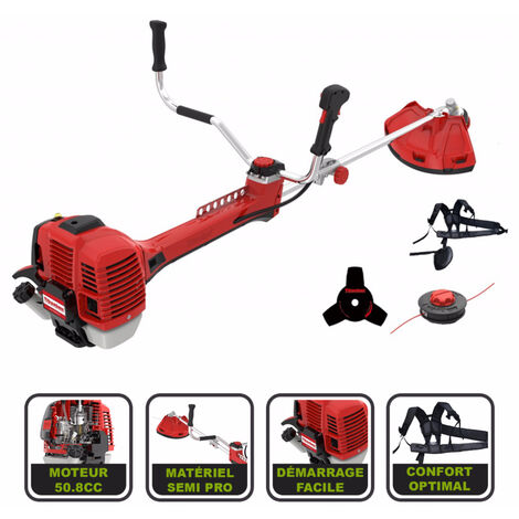 Débroussailleuse thermique 2 en 1 semi-professionnelle Titantec® 50.8cc