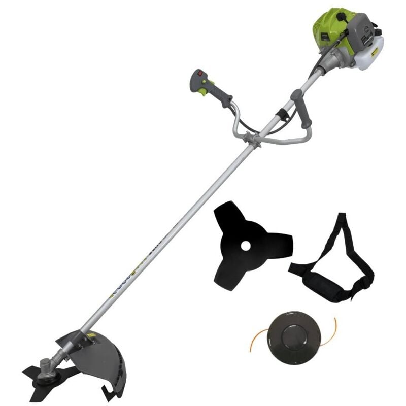 Debroussailleuse thermique 43 Cm3 Moteur 2T 1,5CV + Lame 3 dents + Bobine de fil + Sangle de portée Vito