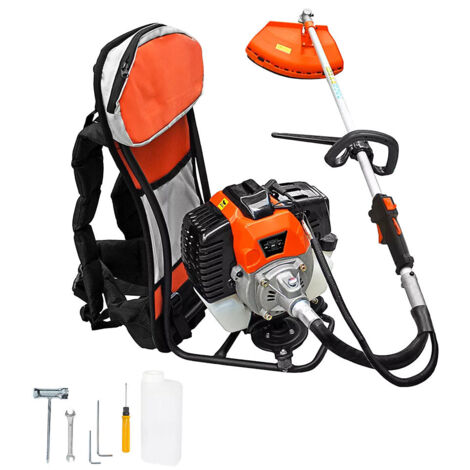 Débroussailleuse thermique 52cc – Moteur 2 temps 2.2 HP – Système de démarrage LAR – Tête nylon Ø2.4 mm et disque 3 dents Ø255 mm – Mediawave Store