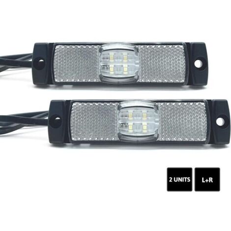 Debuns – Feux de gabarit led 2 pcs blanc étanche 12-36V – Ultra-lumineux 130mm – Résistant aux chocs et vibrations – Homologation E9
