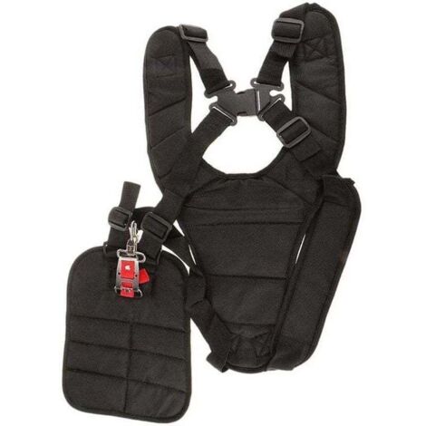 Debuns – Harnais de sécurité rembourré pour débroussailleuse – Sangle ajustable – Nylon noir pour confort optimal – Réduction des tremblements