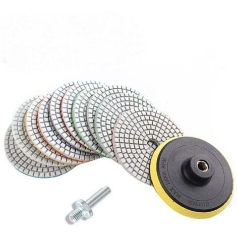 Debuns – Lot de 12 disques de polissage diamant 4' – Pour granit, marbre, béton – Haute résistance à l'usure – Vitesse de polissage rapide