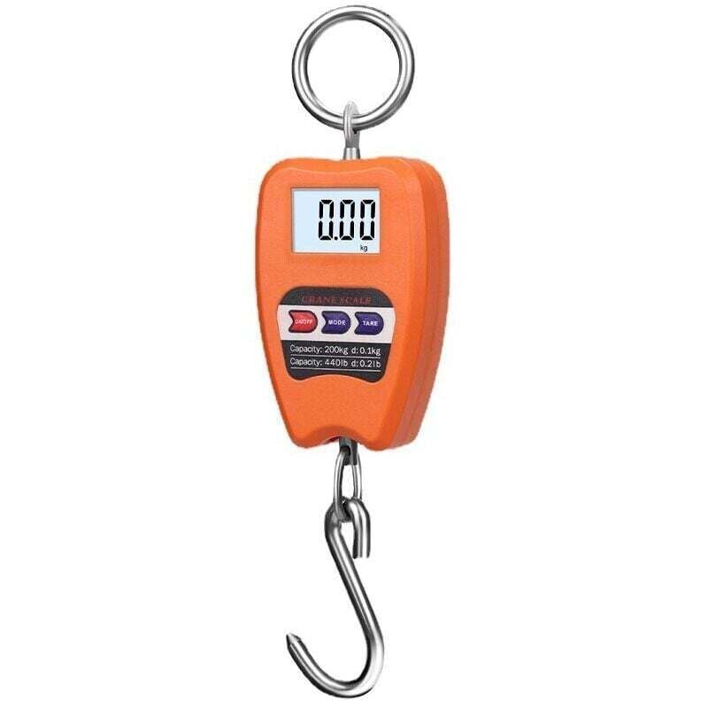 Image of DEBUNS Professionelle Industrie-Digitalwaage, Federhaken, 200 kg