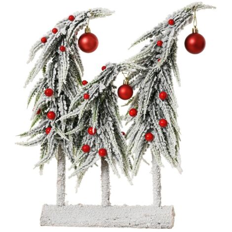 dec. 3 Mini Alberi innevati c/bacche rosse 12x30x40cm