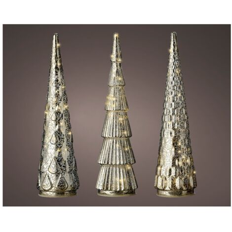 Dec. Albero verde Vt c/led bianco caldo ass d9x33cm