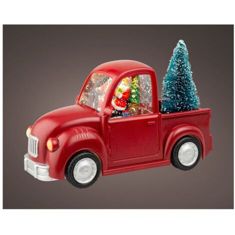 Dec. Auto rossa c/albero natale e LED