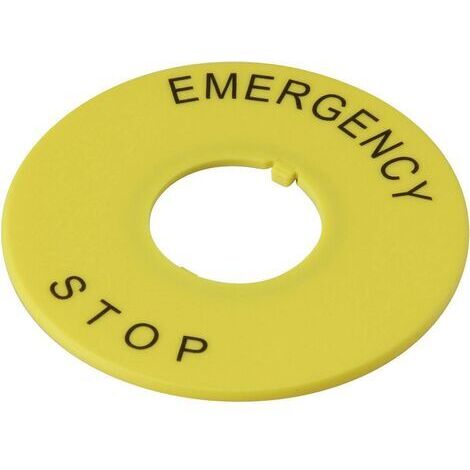 DECA A2AV-27 Plaque signalétique Motif d'impression EMERGENCY STOP jaune 1 pc(s) A224061