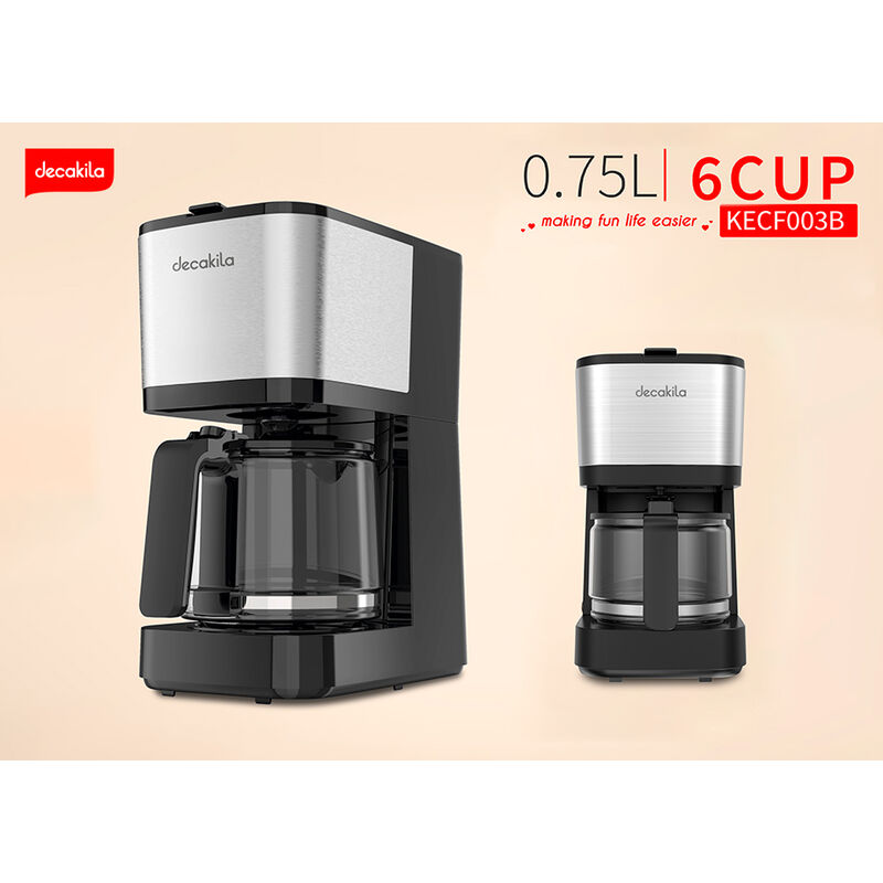 Decakila - Cafetera De Filtro Por Goteo 600W ,75 Lt 6 Tazas