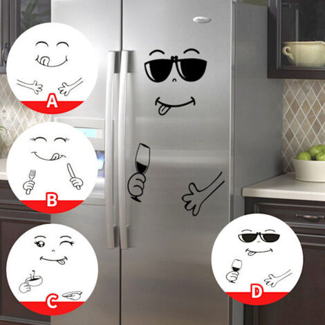 Decal  Funny face Vino wine face refrigerator decoration sticker DIY  (30x15 inches) refrigerator sticker