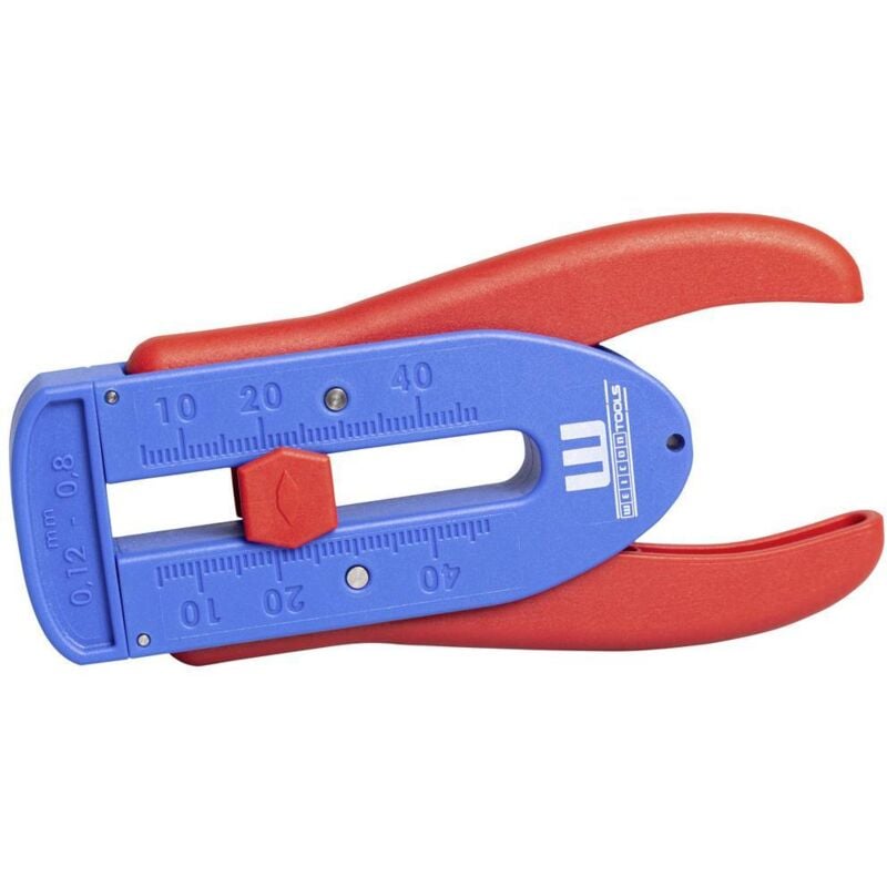 51000002 pince à dénuder de précision s/câble de 0,16-0,8 mm ø/éplucheur rapide, rouge/bleu - Weicon