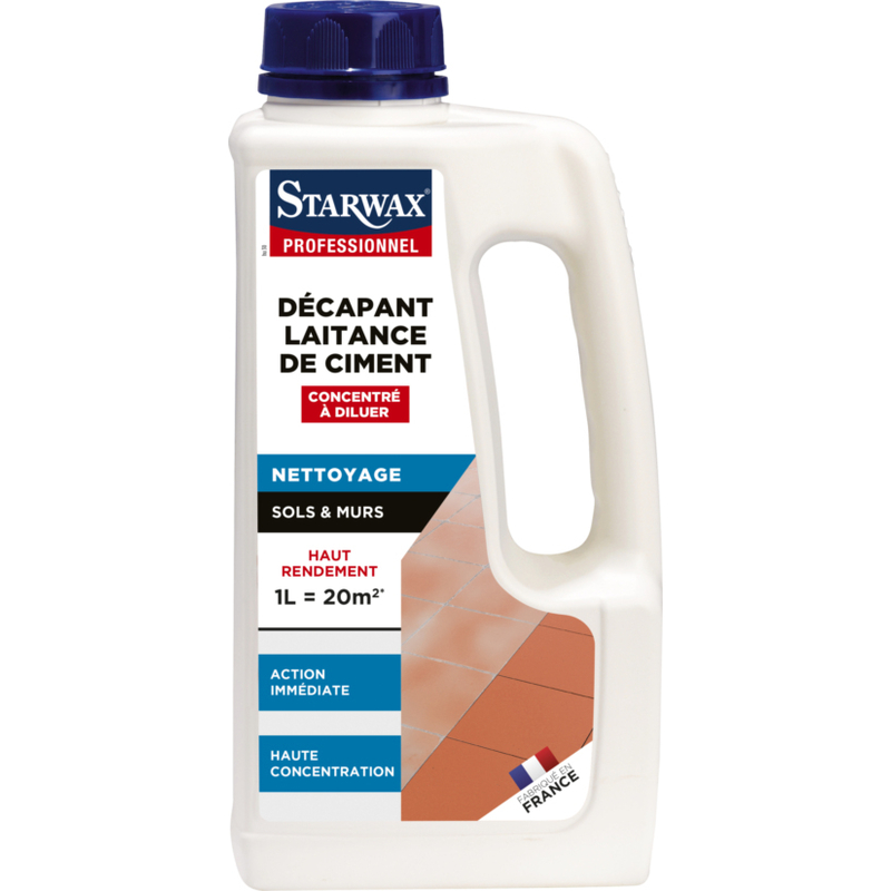 Starwax - Décapant concentré laitance de ciment sol carrelé - bidon 1L - 5034