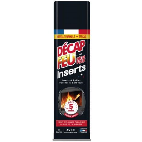 Décapant Décapfeu 500ml – Nettoyage inserts et grilles de barbecue – Élimine graisse et suie efficacement – Produit dangereux
