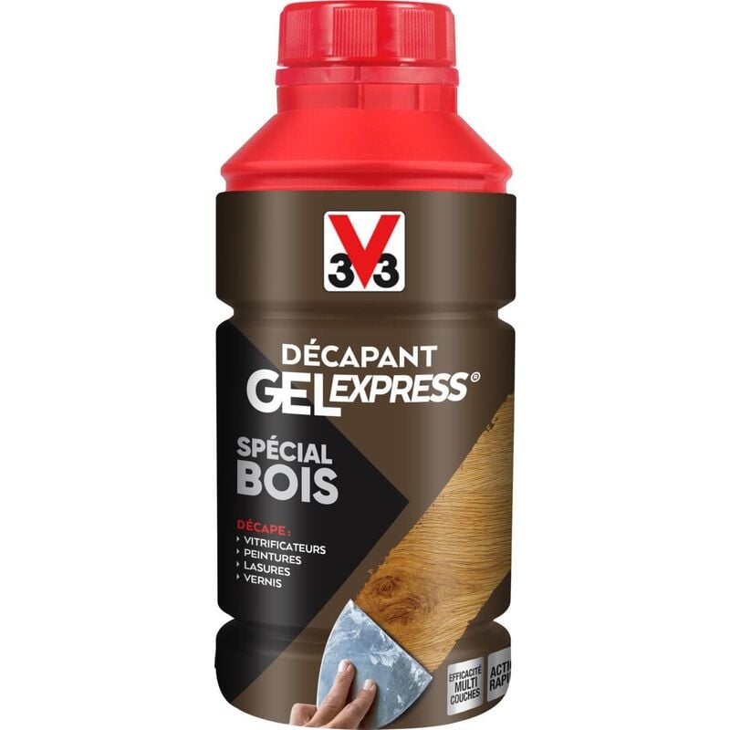 V33 - Décapant gel express® Spécial bois 0,5L