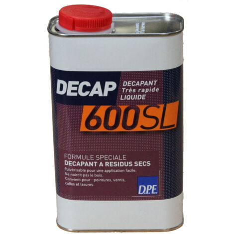 Décapant liquide 1L pour peintures, lasures, colles – Formule sans rinçage – Application facile et rapide – Respecte l'environnement – DPE - 600sl