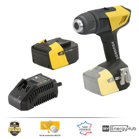 Décapeur à air chaud 18V + chargeur + bat 5,0 Ah