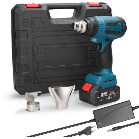 Decapeur Thermique 1300W Design Compact Pistolet à Air Chaud Robuste Contrôle de Température Variable 50-600℃ avec 3 Buses pour Travaux Manuels, Film Vinyle -A