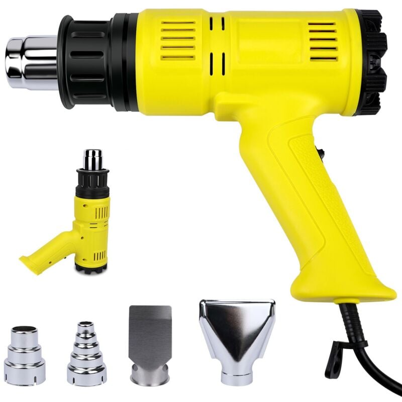 Gbly - Décapeur thermique 2000 w avec barre de réglage de la température - Kit de pistolet à air chaud 60 ℃ – 600 ℃, avec régulateur de température