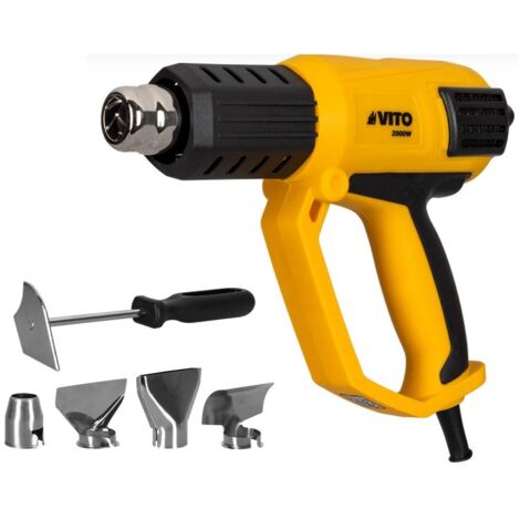 Décapeur thermique 2000W 2 Vitesses Réglage digital de la Température 50-650°C 5 Accessoires Mallette VITO