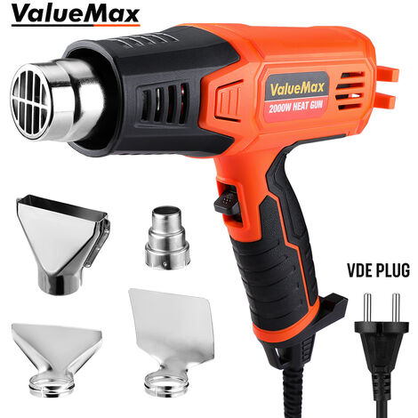 Décapeur thermique 2000W – Double contrôle de température 400/600℃ – Débit d'air 250/550 L/min – Pour rétrécir tubes PVC et enlever peinture