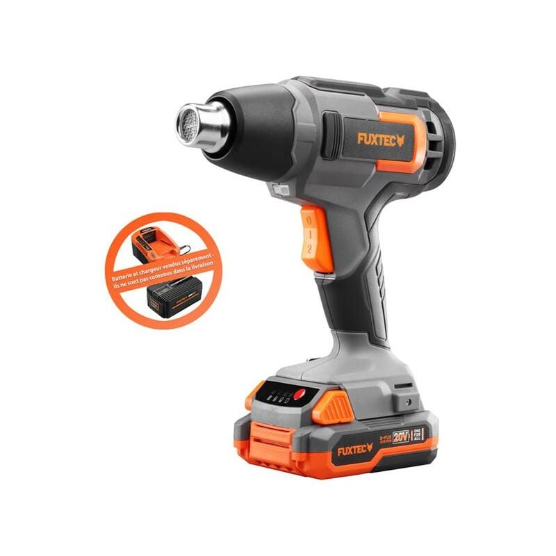 Fuxtec - Decapeur thermique batterie FX-E1HLP20 - 20V 550 degrés c, débit 200L/min - Sans batterie ni chargeur