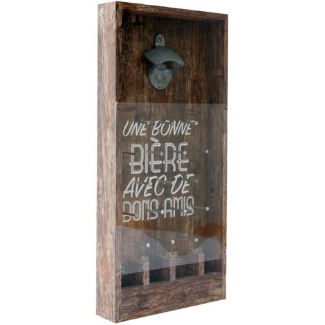 Décapsuleur en MDF et fer 19 x 40 cm