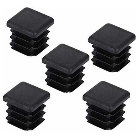 DECARETA 20 pcs Bouchon pour Pied de Chaisse,Bouchon pour Tuyau Carré, Capuchon pour Poteau Carré en Plastique pour Pieds de Meuble Trampoline Armoire Étagère Chaise, 25  25mm