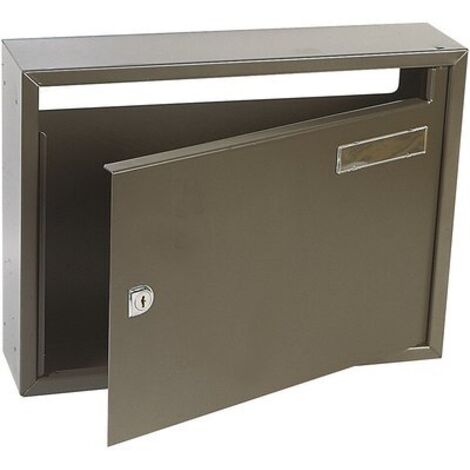 Decayeux – Boîte aux lettres commerciale 2 entrées avec serrure à cylindre – Acier laqué marron – Dimensions 400x300mm – Ouverture arrière et façade