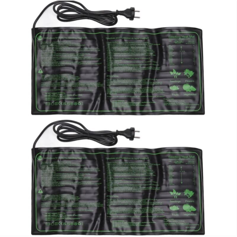 Decdeal 2 Pièces Tapis Chauffant Imperméable Pour Semis,Coussin à Température Constante pour la Croissance des Graines de Plantes,Prise ue 220-240V