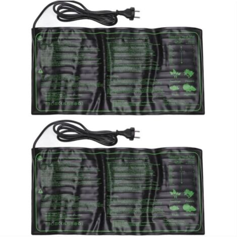 Decdeal 2 Pièces Tapis Chauffant Imperméable Pour Semis,Coussin à Température Constante pour la Croissance des Graines de Plantes,Prise UE 220-240V
