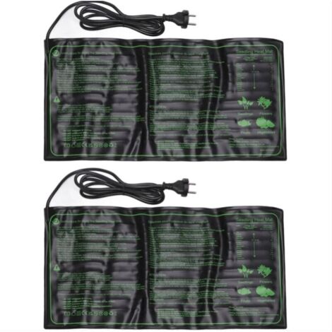 Decdeal 2 Pièces Tapis Chauffant Imperméable Pour Semis,Coussin à Température Constante pour la Croissance des Graines de Plantes,Prise UE 220-240V