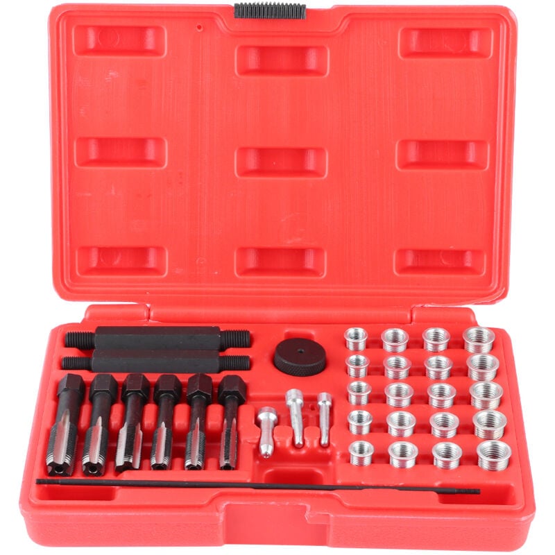 Image of Decdeal 33pcs Glow Plug Thread Reparatur -Kit Tippen Sie auf Treiberhandwerkspin -Werkzeug -Set ein