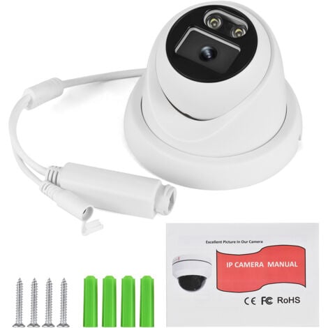 Decdeal 8MP Poe IP Camera Security Monitor infrarouge Vision nocturne 2,8 mm Beau angle de surveillance extérieure intérieure avec microphone audio unidirectionnel montable