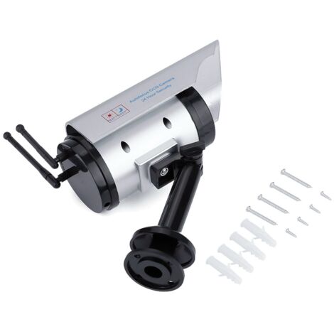 Decdeal Caméra factice de surveillance avec LED, lumière LED de simulation de haute qualité réglable, pour la maison de bureau