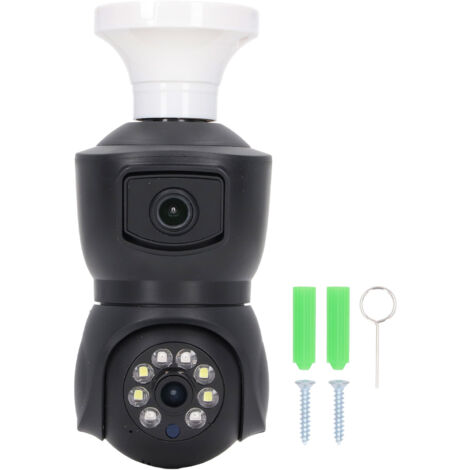 Decdeal Caméra HD à 360 degrés WiFi Wi-Wireless Sécurité de la maison avec E27 Socket léger 110‑240V