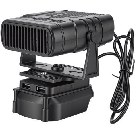 Decdeal Chauffage d'espace sans fil adapté à la batterie Makita BL1830 BL1850 BL1840, 2 vitesses, silencieux, petit avec deux Ports USB