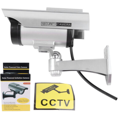 Decdeal Fausse monteur de simulation à énergie solaire de caméra de surveillance avec lumière clignotante LED pour bureau d'affaires à domicile
