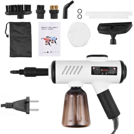 Decdeal Nettoyer de vapeur portable portable 10s Tempe rapide 3 Machine de nettoyage en profondeur réglable Température avec 600 ml de réservoir d'eau têtes de brosse Bent Buzzle Scraper de couvercle