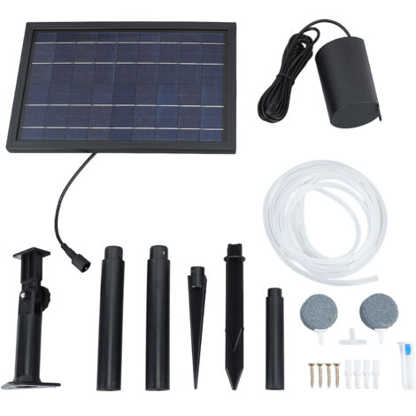 Decdeal Pompe à air à oxygène à oxygène à oxygène alimenté par étang solaire 10V,avec tuyaux,pour petit réservoir de poisson Aquarium Hydroponics
